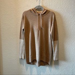 Athleta 100% merino wool multicolored hooded tunic